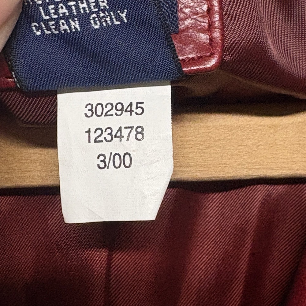 Vintage 2000 GAP Leather Jacket Womens Small Red Oxblood Blazer Y2K Genuine - Picture 9 of 10